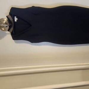 Calvin Klein Black Sheath Midi Dress V-Neck